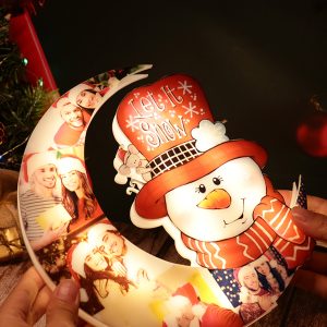 UnusualStandout #807 Personalized Custom Christmas Moon Snowman Night Light