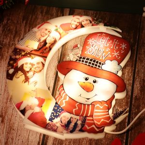 UnusualStandout #807 Personalized Custom Christmas Moon Snowman Night Light