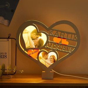 UnusualStandout #811 Personalized Photo Heart-shaped Hollow Night Light