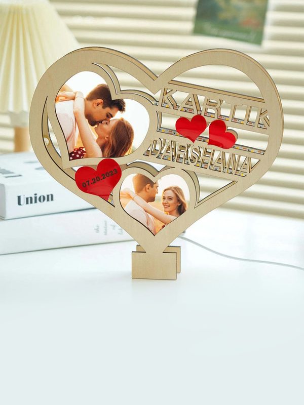 UnusualStandout #811 Personalized Photo Heart-shaped Hollow Night Light