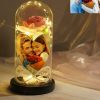 UnusualStandout #815 Personalized Infinity Heart Shaped Photo Rose Night Light