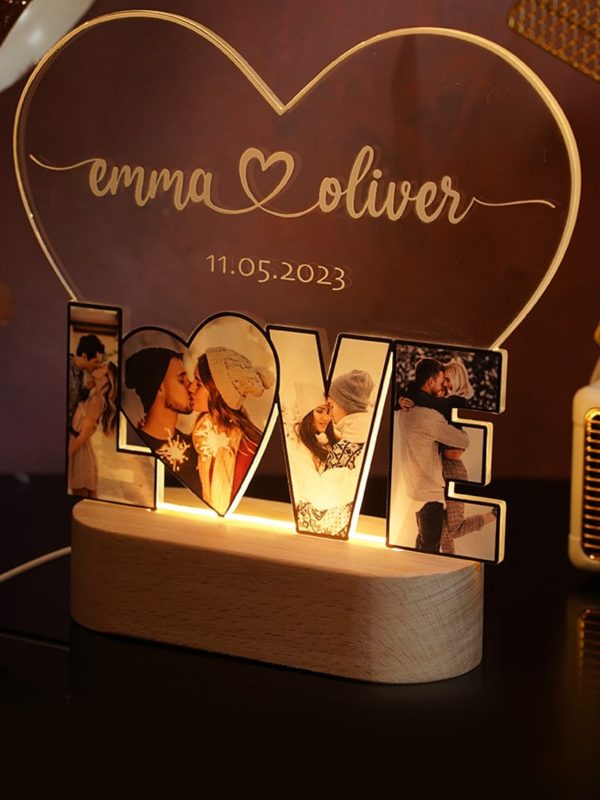 UnusualStandout #818 Personalized LOVE Photo Night Light