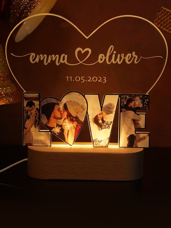 UnusualStandout #818 Personalized LOVE Photo Night Light