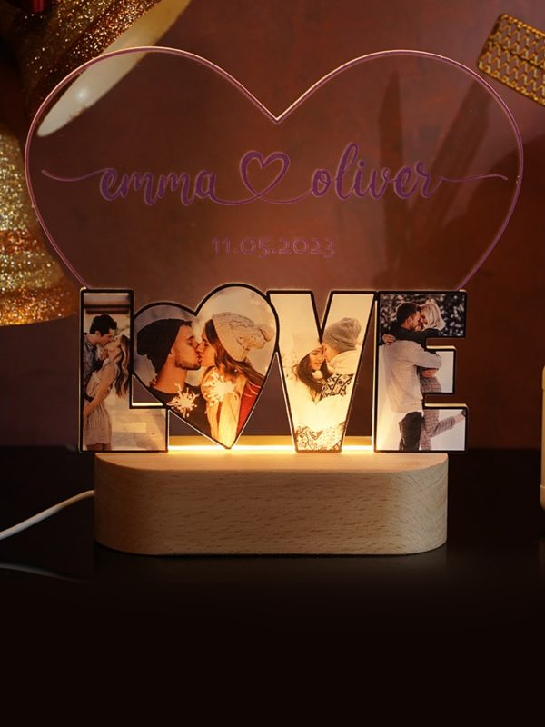 UnusualStandout #818 Personalized LOVE Photo Night Light