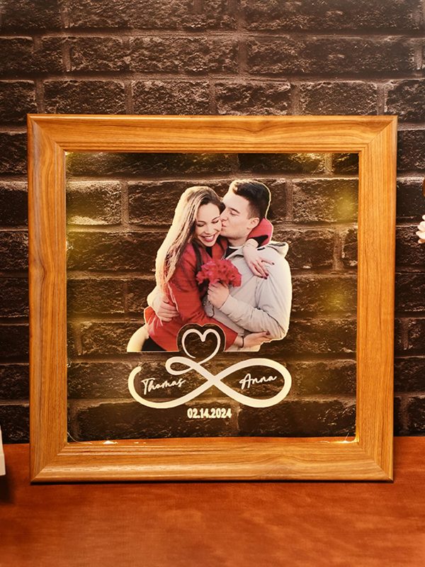 UnusualStandout #821 Personalized Photo Couple LED Photo Frame Light