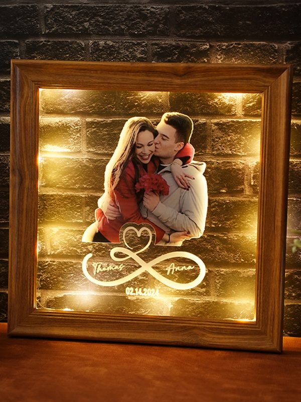 UnusualStandout #821 Personalized Photo Couple LED Photo Frame Light