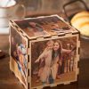 UnusualStandout #823 Personalized Cube Wooden Photo Box