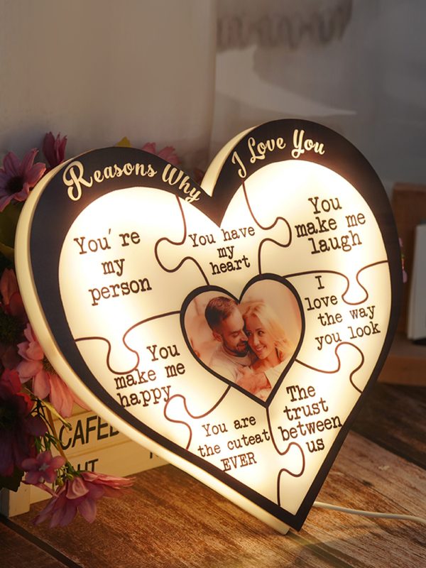 UnusualStandout #825 Personalized Reasons I Love You Couple Night Light