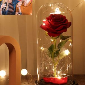 UnusualStandout #826 Personalized Rose Line Drawing Night Light