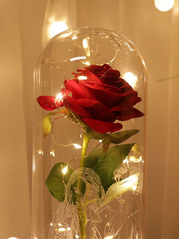 UnusualStandout #826 Personalized Rose Line Drawing Night Light