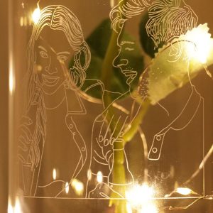 UnusualStandout #826 Personalized Rose Line Drawing Night Light