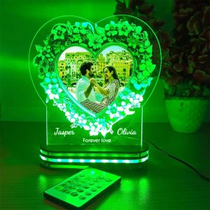 UnusualStandout #831 Personalized Floral Photo Lamp