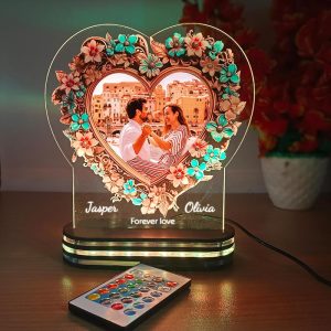 UnusualStandout #831 Personalized Floral Photo Lamp