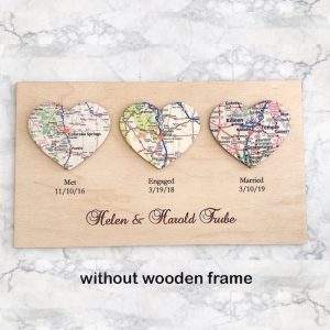 UnusualStandout #832 Personalized Map Wedding Gift