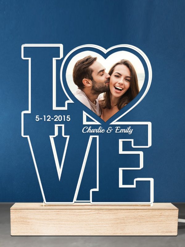 UnusualStandout #836 Personalized Love Photo Couple Night Light