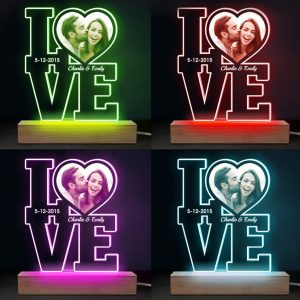 UnusualStandout #836 Personalized Love Photo Couple Night Light