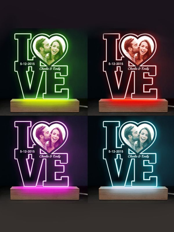 UnusualStandout #836 Personalized Love Photo Couple Night Light