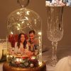 UnusualStandout #838 Personalized Valentine's Day Preserved Flower Bear Glass Shade Lamp