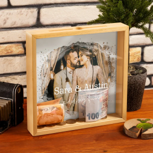 UnusualStandout #839 Personalized Piggy Bank Photo Frame