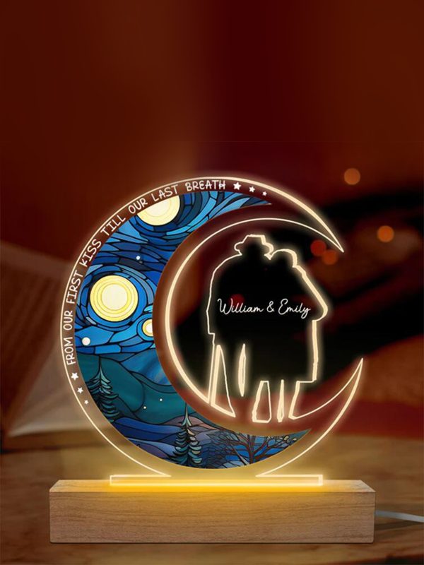 UnusualStandout #840 Personalized Moon Couple LED Light