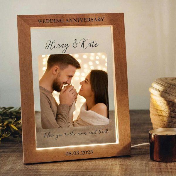 UnusualStandout #842 Personalized Couple Photo Custom Commemorative Photo Frame Night Light