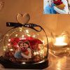 UnusualStandout #847 Personalized Immortal Flower Glass Cover Night Light