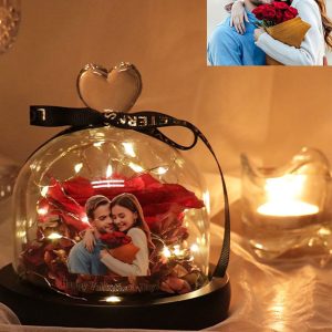 UnusualStandout #847 Personalized Immortal Flower Glass Cover Night Light