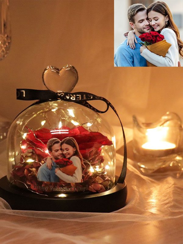 UnusualStandout #847 Personalized Immortal Flower Glass Cover Night Light