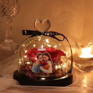 UnusualStandout #847 Personalized Immortal Flower Glass Cover Night Light