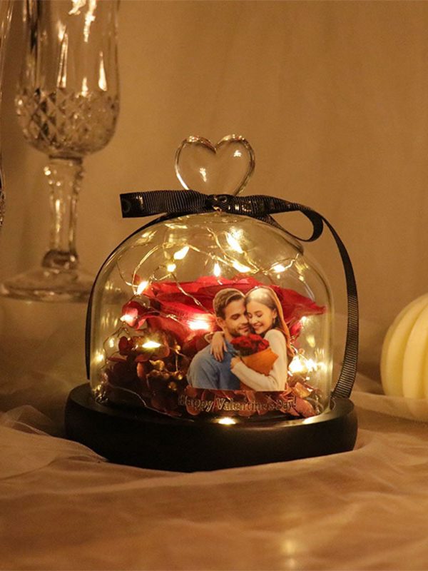 UnusualStandout #847 Personalized Immortal Flower Glass Cover Night Light